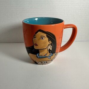 Disney Pocahontas "Follow Your Own Path" Coffee Cup Mug 13oz Orange and Blue